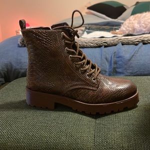 Coconuts brown leather short boots. Never worn